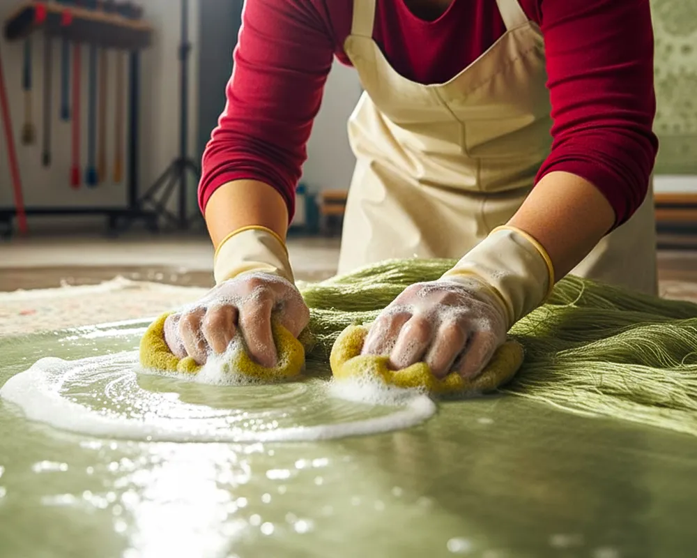 شستشوی فرش ابریشم در شرق تهران